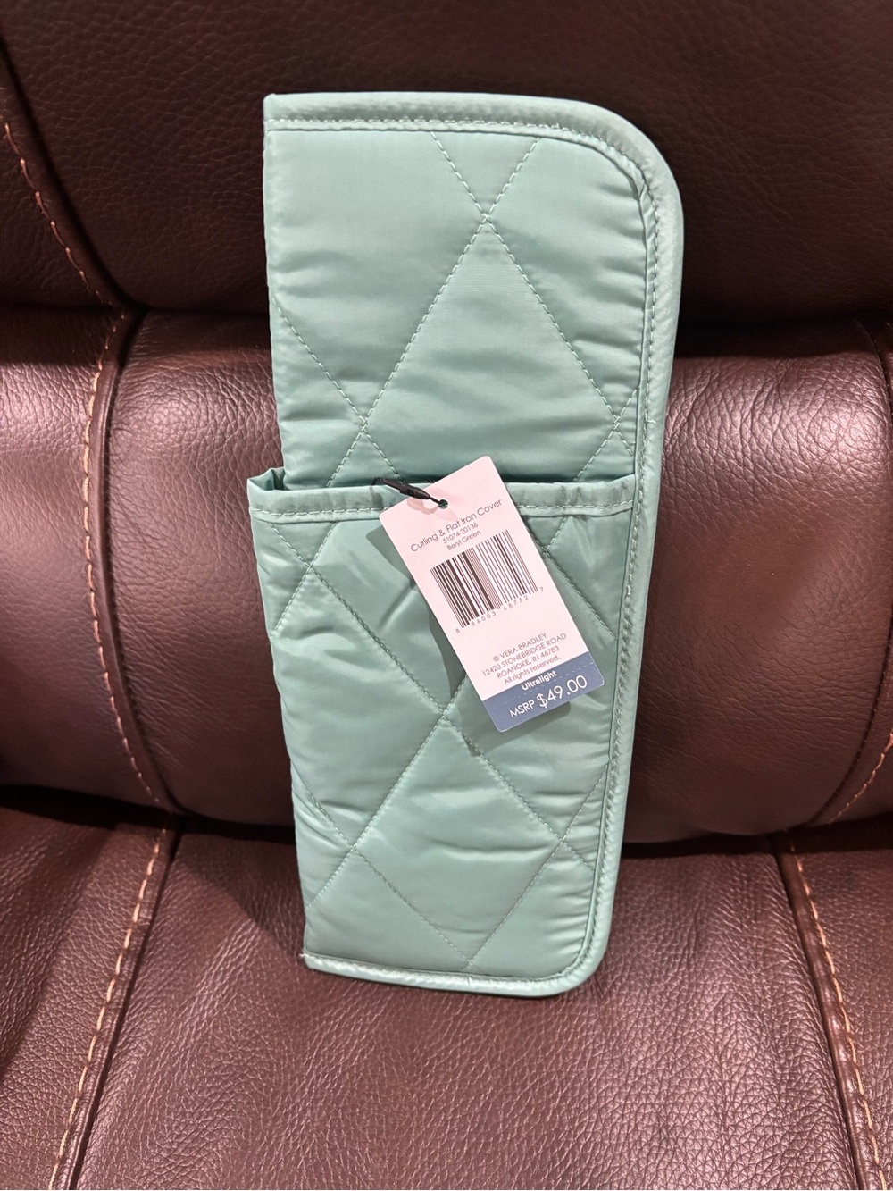 Vera Bradley Beryl Green Quilted Curling and Flat Iron Cover